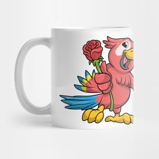 Parrot with yellow Beak and red Rose Mug